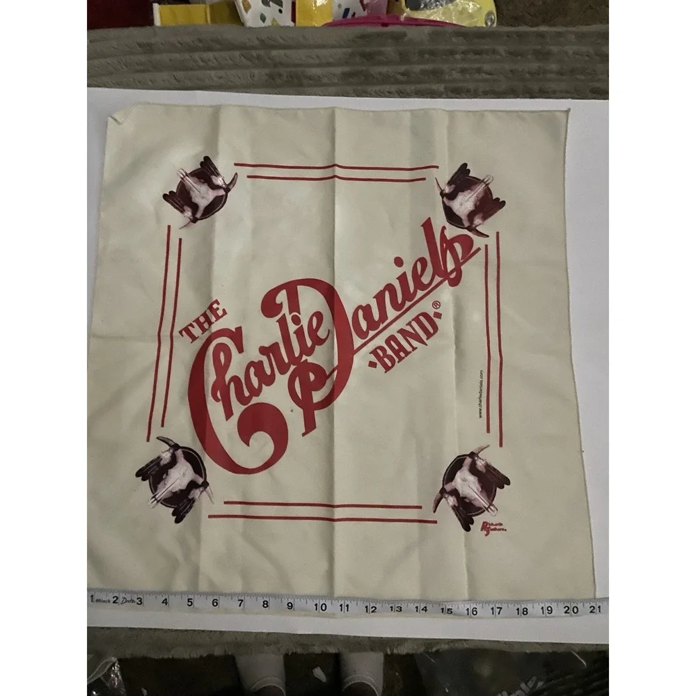 VTG The Charlie Daniels Band Cream/Red Bandana Concert Excellent Condition